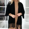 MIXED BRANDS - Cardigan with Fringes - Black Fashion