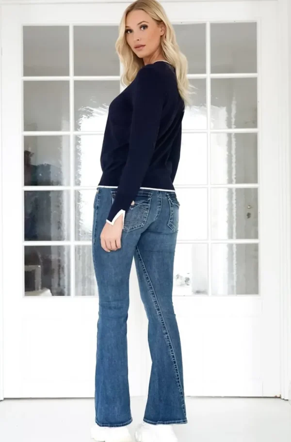 MIXED BRANDS - Cardigan with contrast 6112 - Blue Outlet