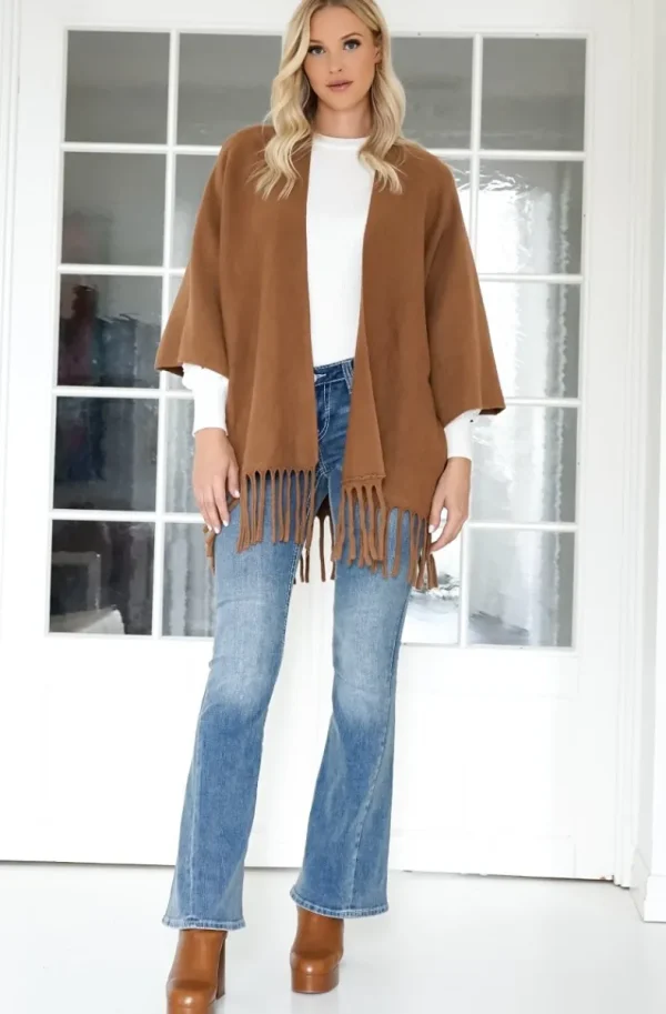 MIXED BRANDS - Cardigan with Fringes - Brown Best