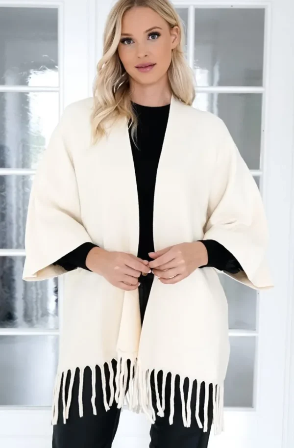 MIXED BRANDS - Cardigan with Fringes - Ivory Best