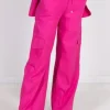 MIXED BRANDS - Cargo Linen Trousers Cerise Discount