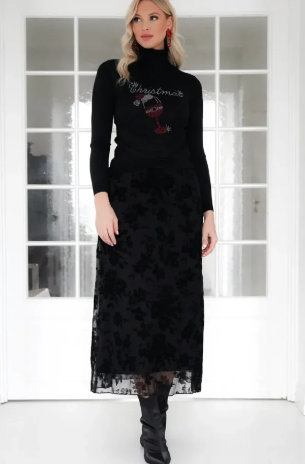 MIXED BRANDS - Christmas top with glass AZ301 - Black Online