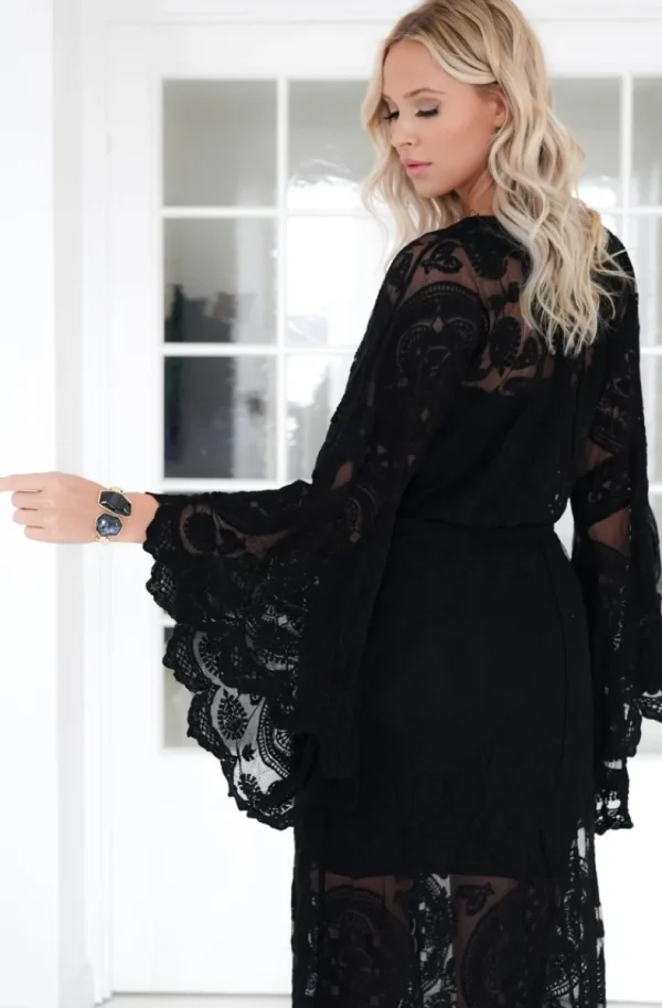 MIXED BRANDS - Crochet Kaftan L113 - Black Outlet