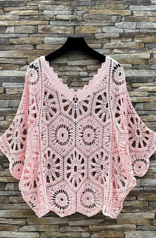 MIXED BRANDS - Crochet Top Hena 1584 - Rose New