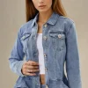 MIXED BRANDS - Denim jacket with frill 16404 - Blue Discount