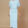 MIXED BRANDS - Dress short sleeve CBAB3638 - Light Blue New