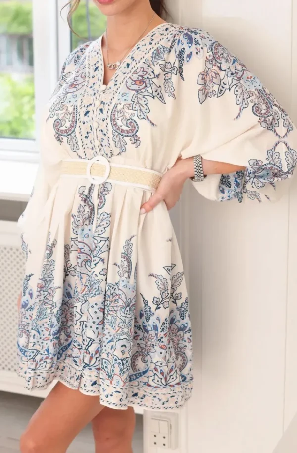MIXED BRANDS - Dress W18776 Blue White Clearance