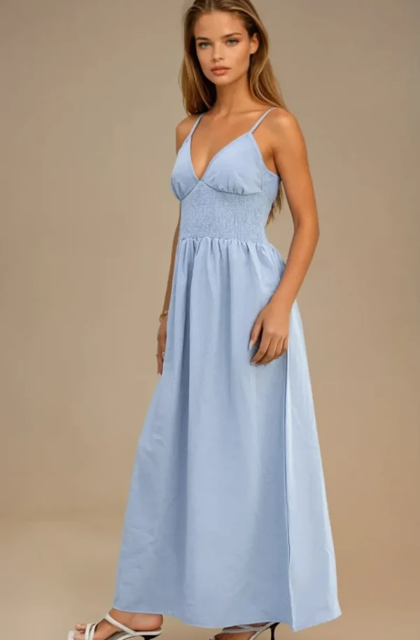 MIXED BRANDS - Dress with smock 9515 - Blue Hot
