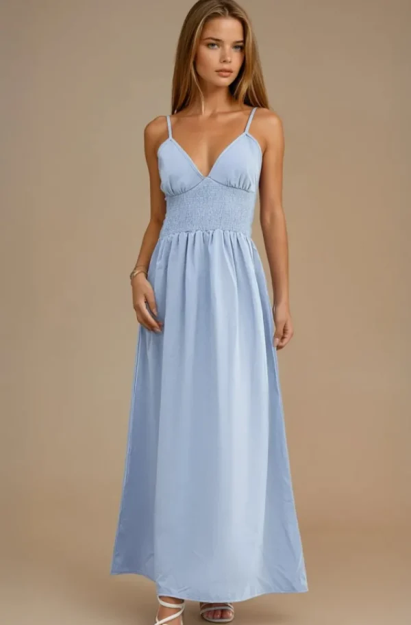 MIXED BRANDS - Dress with smock 9515 - Blue Hot