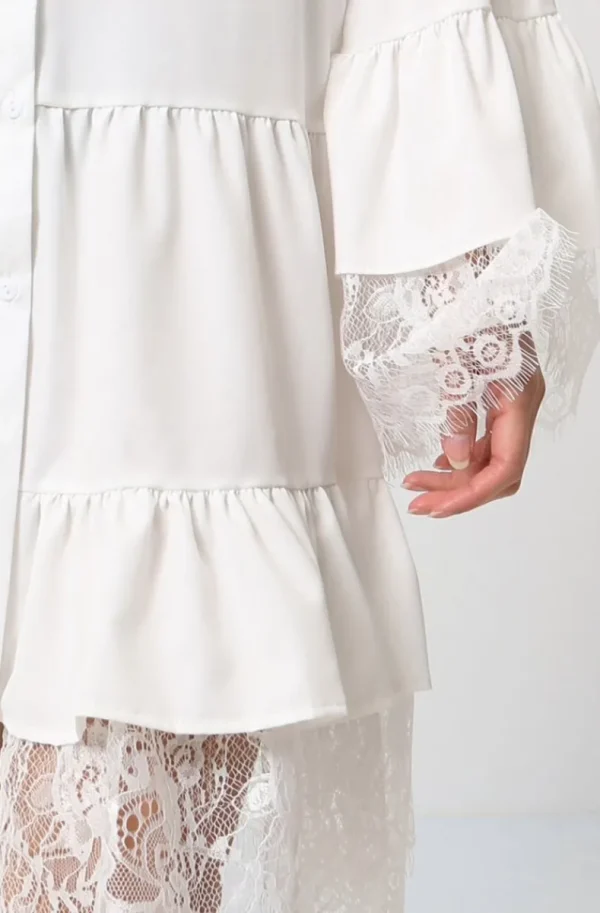 MIXED BRANDS - Dress with Lace 8505-3043 - White Outlet