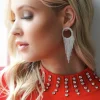 MIXED BRANDS - Earring with stones 321-78 - Silver Hot