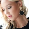 MIXED BRANDS - Earrings two circles 666900 - Black Best