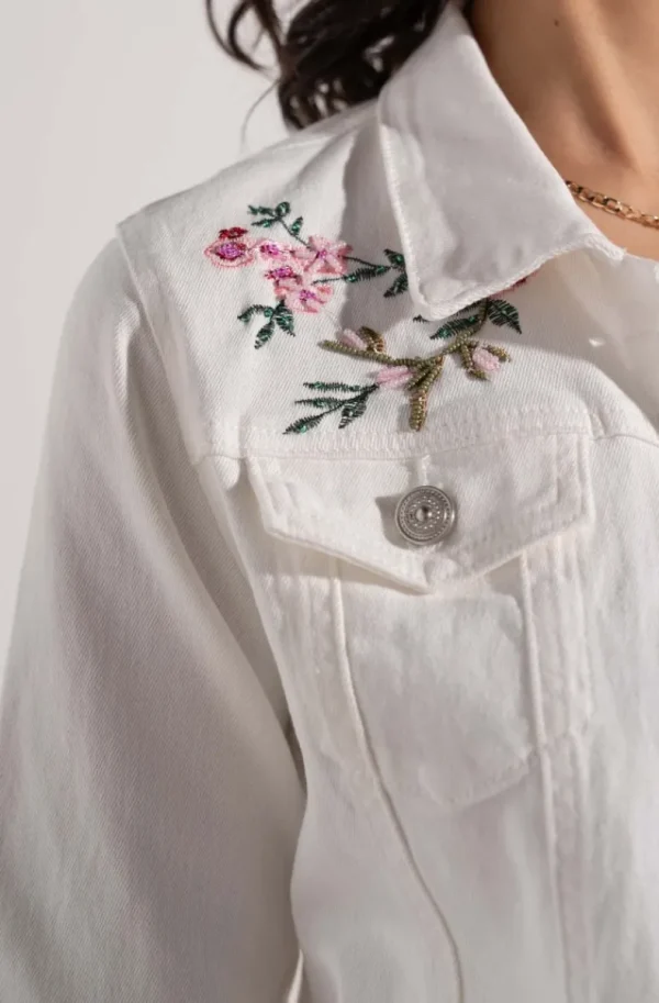 MIXED BRANDS - Embroidered Denim Jacket DC462 - White Hot