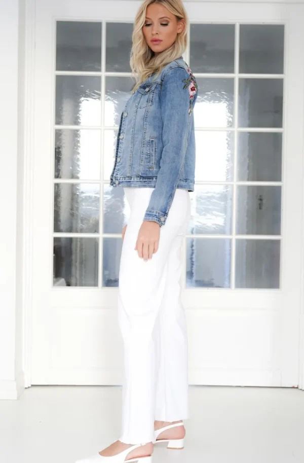 MIXED BRANDS - Embroidered Denim Jacket DC462 - Blue Online