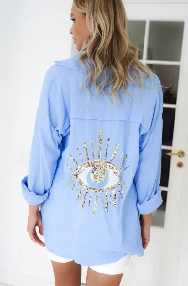 MIXED BRANDS - Eye shirt 6622 - Light Blue Outlet