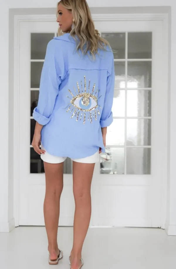 MIXED BRANDS - Eye shirt 6622 - Light Blue Outlet