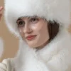 MIXED BRANDS - Fake fur Hat MZ05 - White Sale