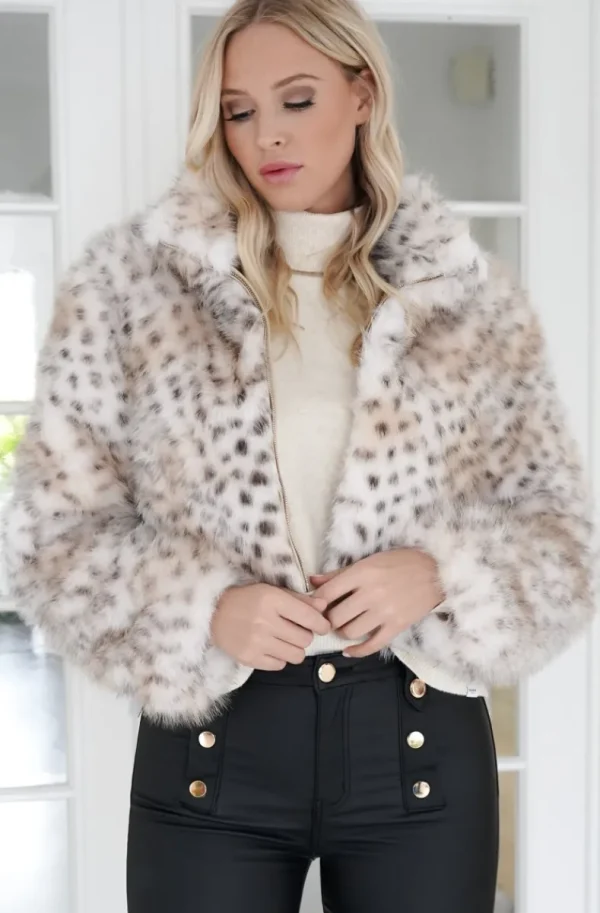 MIXED BRANDS - Fake fur Jacket Short 77008 - Leo Discount