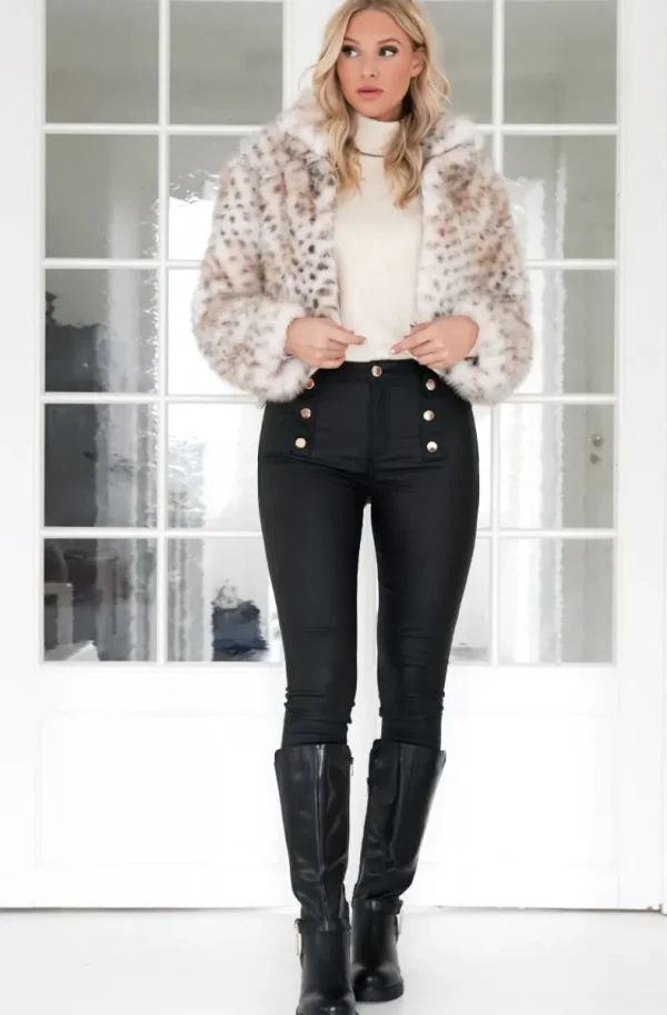 MIXED BRANDS - Fake fur Jacket Short 77008 - Leo Discount