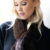 MIXED BRANDS - Fake fur Scarf MZ01 - Brown New
