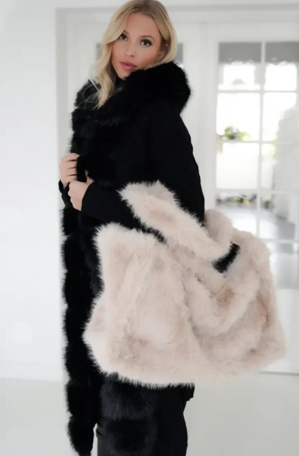 MIXED BRANDS - Faux Fur Bag with Zipper - 0236 - Beige Outlet