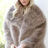 MIXED BRANDS - Faux Fur Jacket Short with wide collar 40920 - Fango Online