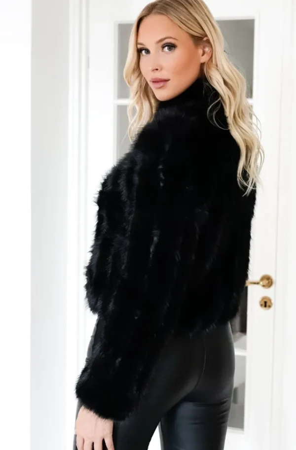 MIXED BRANDS - Faux fur short jacket 40818 - Black Best