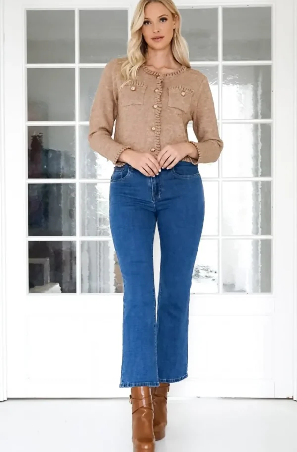 MIXED BRANDS - Flare Jeans with braid 9802 - Blue Hot