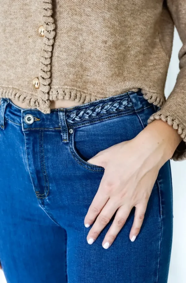 MIXED BRANDS - Flare Jeans with braid 9802 - Blue Hot