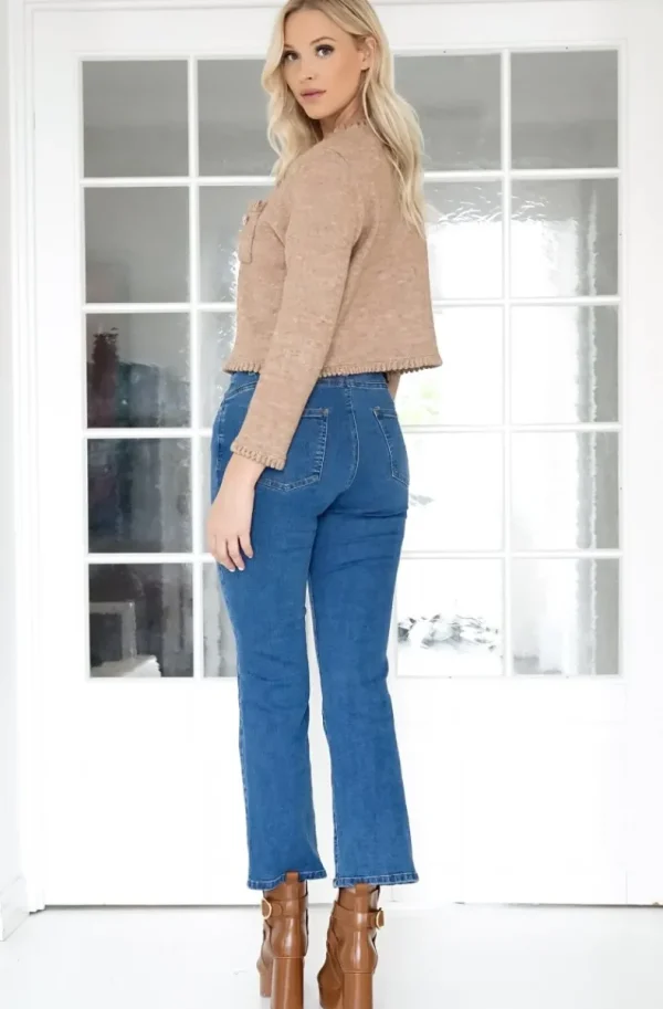 MIXED BRANDS - Flare Jeans with braid 9802 - Blue Hot