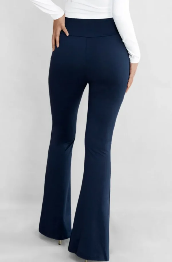 MIXED BRANDS - Flare pant with slit 7464 - Marine Fashion