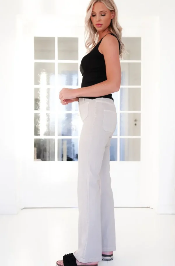 MIXED BRANDS - Flare pant with pockets 1542 - Beige Outlet