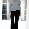 MIXED BRANDS - Flared velour pant H2741 - Black Outlet