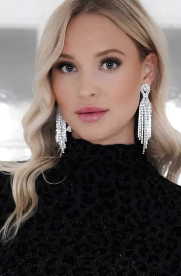 MIXED BRANDS - Glamorous Strass earrings 321-81 - Silver Sale