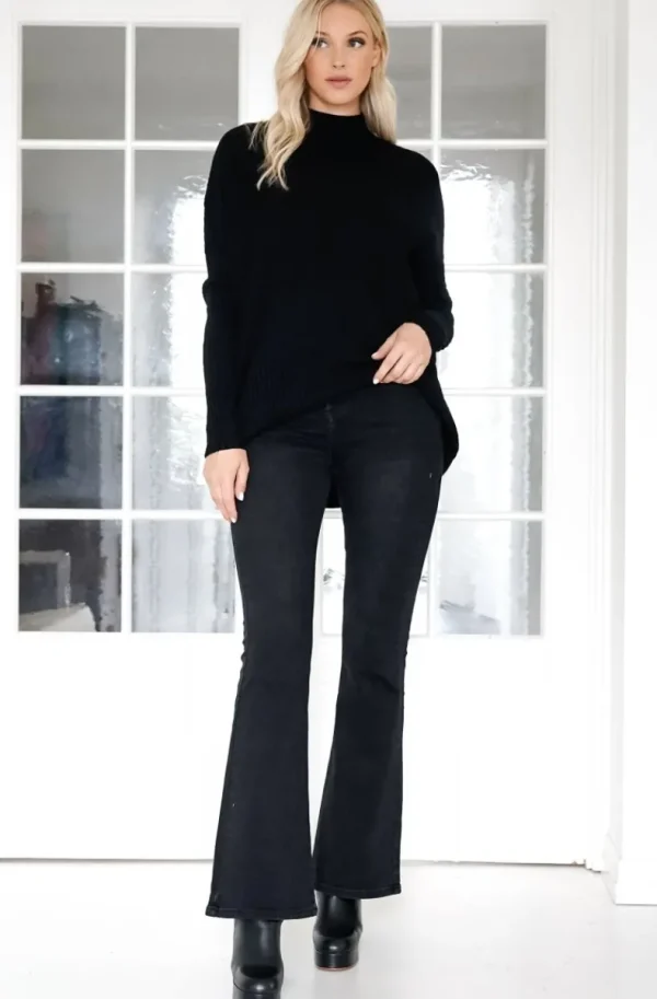 MIXED BRANDS - Halvpolo knitted sweater 6103 - Black Sale