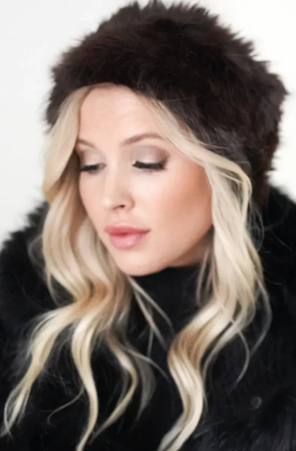 MIXED BRANDS - Head Band Faux Fur 4820 - Brown New