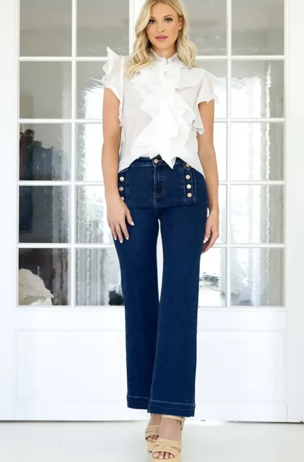 MIXED BRANDS - High Waisted Jeans with Buttons 9191 Sale