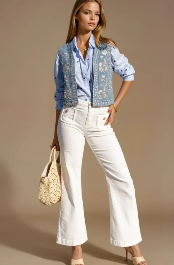 MIXED BRANDS - Jeans H4536 - White Discount