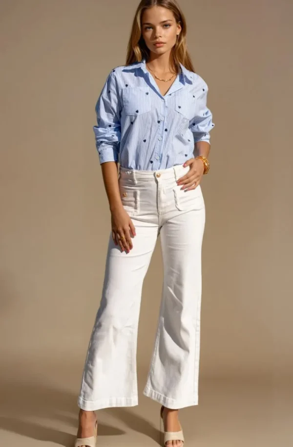 MIXED BRANDS - Jeans H4536 - White Discount