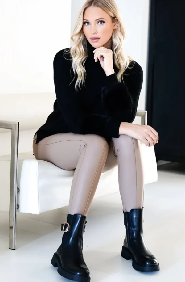 MIXED BRANDS - Legging seamless with buttons 212 - Taupe Online