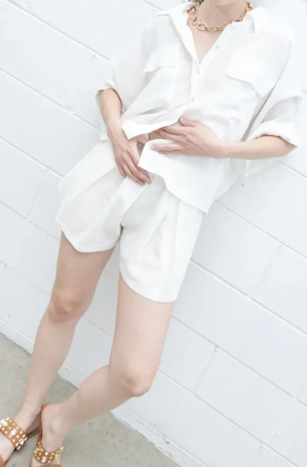 MIXED BRANDS - Linen Shorts Cream New
