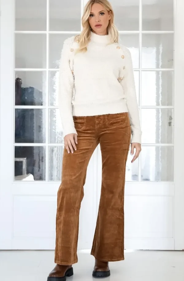MIXED BRANDS - Long velour pant 2745 - Camel Clearance