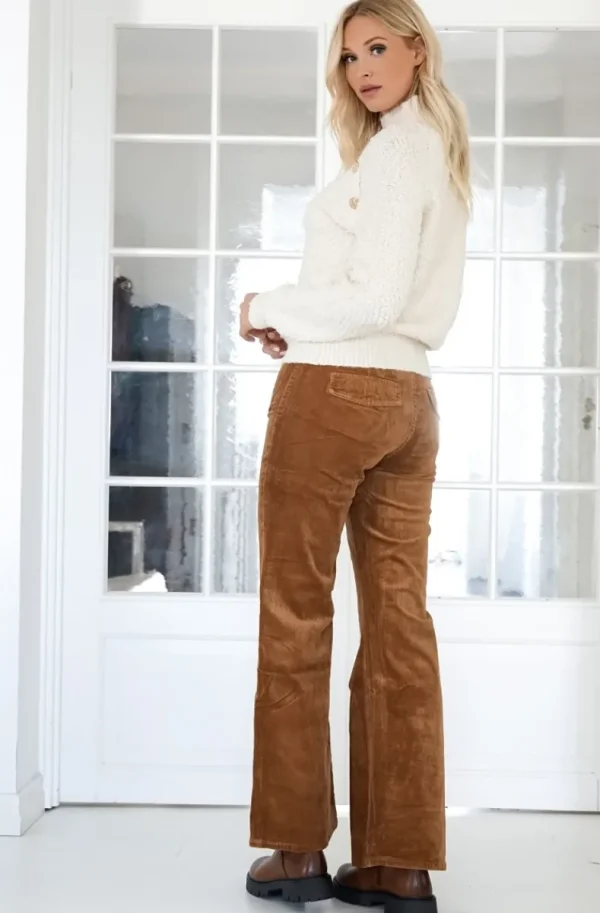 MIXED BRANDS - Long velour pant 2745 - Camel Clearance