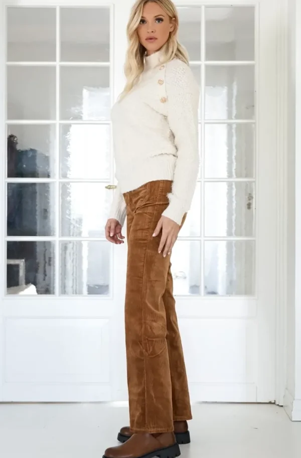 MIXED BRANDS - Long velour pant 2745 - Camel Clearance