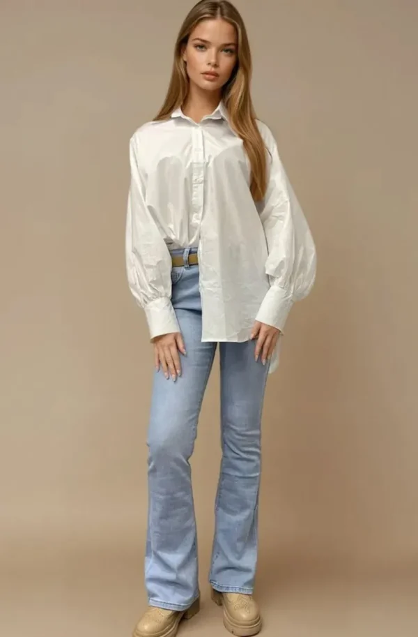 MIXED BRANDS - Longer Shirt 3257 - White Discount