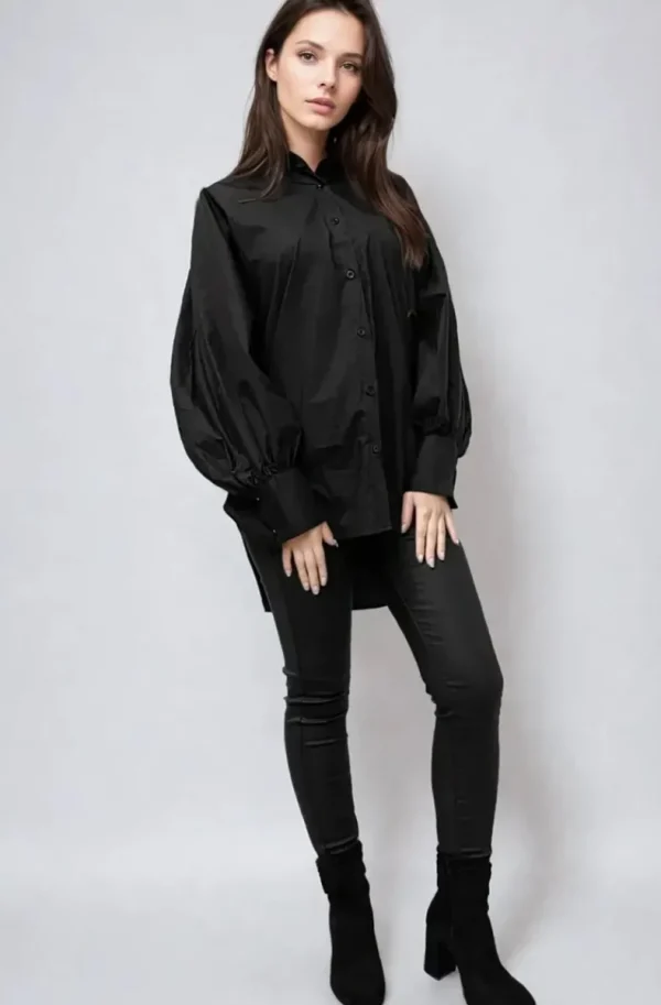 MIXED BRANDS - Longer Shirt 3257 - Black Outlet