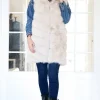 MIXED BRANDS - Longer Vest Fake Fur F40814 - Beige New