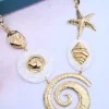 MIXED BRANDS - Necklace with seashells H1110 - Gold Online
