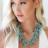 MIXED BRANDS - Necklace with gold corals 666-1400 - Turqouise Best