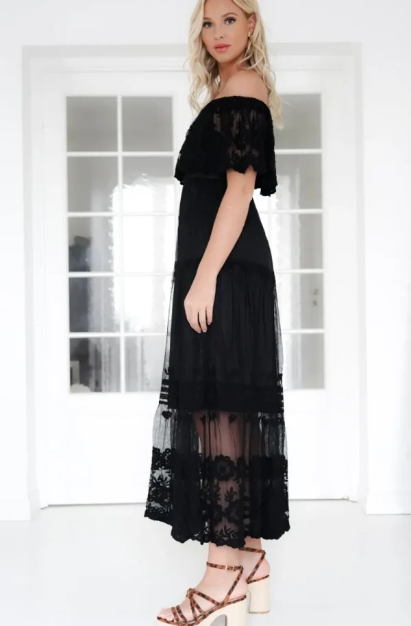 MIXED BRANDS - Offshoulder Maxi Dress L172 - Black Outlet